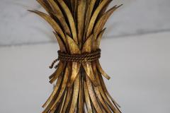 Coco Chanel 1960s Coco Chanel Style Sheaf of Wheat Gilt Side Table - 3329097