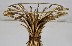 Coco Chanel 1960s Coco Chanel Style Sheaf of Wheat Gilt Side Table - 3329099