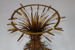 Coco Chanel 1960s Coco Chanel Style Sheaf of Wheat Gilt Side Table - 3329101