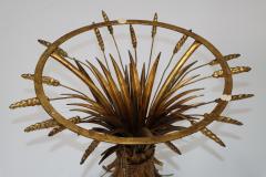 Coco Chanel 1960s Coco Chanel Style Sheaf of Wheat Gilt Side Table - 3329103