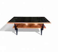 Coffee Table in Caviuna wood Opaque Glass Fratte 1950s Lot 838 - 4309258