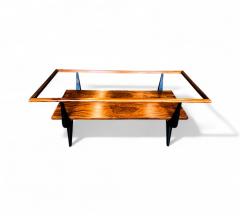 Coffee Table in Caviuna wood Opaque Glass Fratte 1950s Lot 838 - 4309259