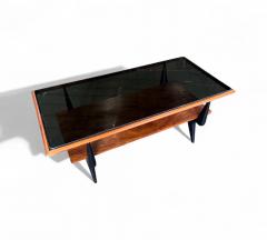Coffee Table in Caviuna wood Opaque Glass Fratte 1950s Lot 838 - 4309261