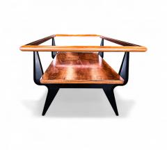 Coffee Table in Caviuna wood Opaque Glass Fratte 1950s Lot 838 - 4309265