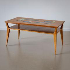 Coffee Table with Ceramic Inlays Italy Mid 20th Century - 4435269