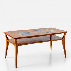 Coffee Table with Ceramic Inlays Italy Mid 20th Century - 4435376