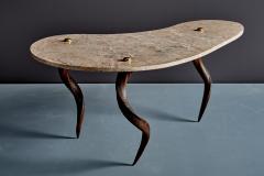 Coffee Table with Marble Top and Natural Horn Legs - 4789017