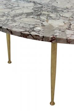 Coffee Table with Marble Top and Sculptued Brass Legs - 142585