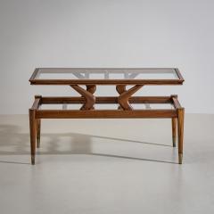 Coffee Table with Two Glass Tiers Italy 1950s - 4548017