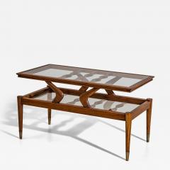 Coffee Table with Two Glass Tiers Italy 1950s - 4548200
