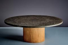 Coffee Table with solid Slate Top with Drum Plywood Base - 4700488
