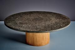 Coffee Table with solid Slate Top with Drum Plywood Base - 4700489