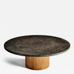 Coffee Table with solid Slate Top with Drum Plywood Base - 4701124