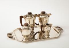 Coffee and tea set in silver plated art deco - 3179743