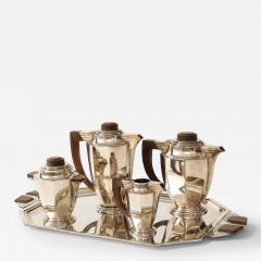 Coffee and tea set in silver plated art deco - 3182216