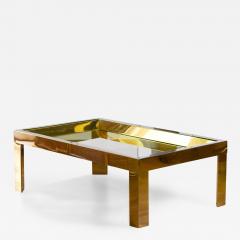 Coffee table in brass and chromed metal with glass top Italy 1970 - 3395616