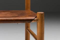 Cognac Mid Century Dining Chairs France 1950s - 3405548
