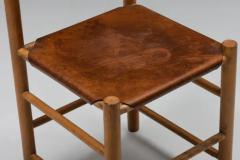 Cognac Mid Century Dining Chairs France 1950s - 3405550