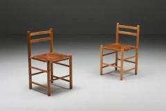Cognac Mid Century Dining Chairs France 1950s - 3405569