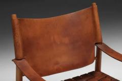 Cognac leather mid century modern easy Chair Sweden 1960s - 3405688
