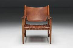 Cognac leather mid century modern easy Chair Sweden 1960s - 3405702
