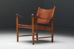 Cognac leather mid century modern easy Chair Sweden 1960s - 3405776