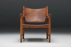 Cognac leather mid century modern easy Chair Sweden 1960s - 3405777