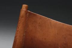 Cognac leather mid century modern easy Chair Sweden 1960s - 3405819