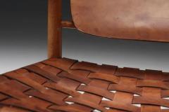 Cognac leather mid century modern easy Chair Sweden 1960s - 3405830