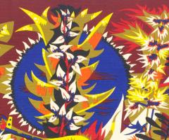 Colette Bardin Mid Century French Designer Tapestry Signed Colette Bardin 3 7 x 6 0  - 4241809