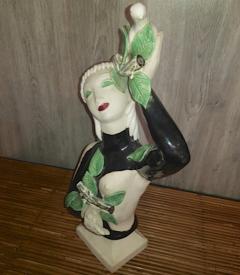 Colette Gueden Colette Gueden for Primavera charming Parisienne a la colombe ceramic bust - 1867131