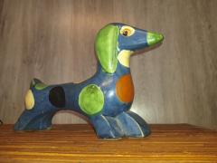 Colette Gueden Colette Gueden for Primavera rarest dachshund dotted witty Teckel sculpture - 1867272