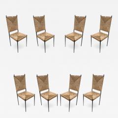 Colette Gueden Colette Gueden for Primavera rarest set of 8 dinning chairs in genuine condition - 1238492