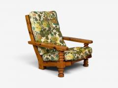 Collden Brutalist Lounge Chairs Pine Fabric Sweden 1970s - 4747703