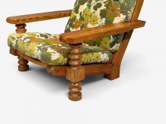 Collden Brutalist Lounge Chairs Pine Fabric Sweden 1970s - 4747706