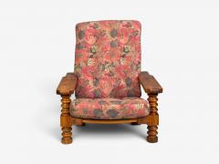 Collden Brutalist Lounge Chairs Pine Fabric Sweden 1970s - 4774240