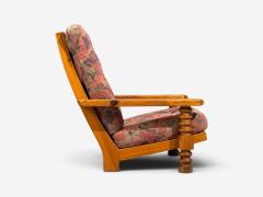 Collden Brutalist Lounge Chairs Pine Fabric Sweden 1970s - 4774247