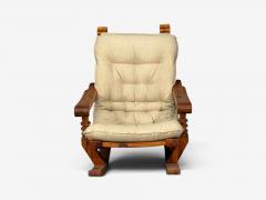 Collden Swedish Modern Large Rocking Chair Pine Fabric Sweden 1970s - 4748665