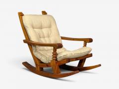 Collden Swedish Modern Large Rocking Chair Pine Fabric Sweden 1970s - 4748666