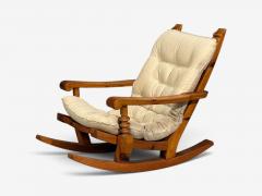 Collden Swedish Modern Large Rocking Chair Pine Fabric Sweden 1970s - 4748667