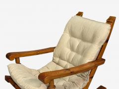 Collden Swedish Modern Large Rocking Chair Pine Fabric Sweden 1970s - 4748668
