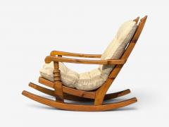 Collden Swedish Modern Large Rocking Chair Pine Fabric Sweden 1970s - 4748681