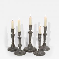 Collection of 18th 19th Century French Pewter Candleholders - 4204273