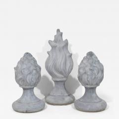 Collection of 3 19th Century French Zinc Flame Roof Finials - 4125249