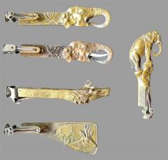 Collection of 5 Antique Metal Cigar Cutters Deer and Elephants - 2955224