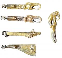 Collection of 5 Antique Metal Cigar Cutters Deer and Elephants - 2955225