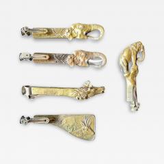 Collection of 5 Antique Metal Cigar Cutters Deer and Elephants - 2962779