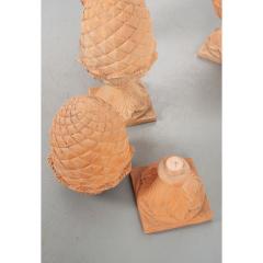 Collection of 5 Terracotta Pineapple Finials - 2245561