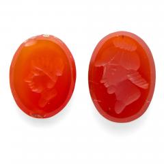 Collection of Carnelian Intaglios Depicting Classical Portraits - 4744514