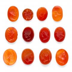 Collection of Carnelian Intaglios Depicting Classical Portraits - 4745399